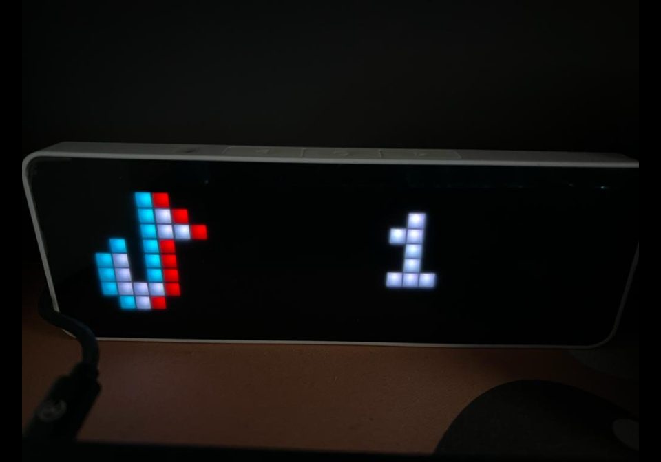 TikTok Follower Count shown on an AWTRIX display