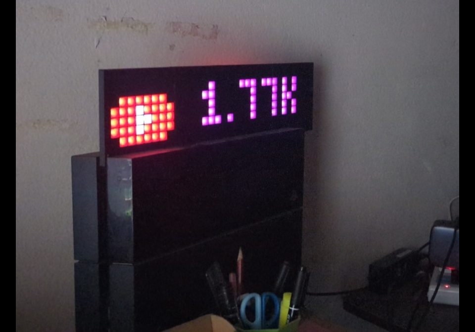Display YouTube Subscriber Count on Ulanzi AWTRIX Smart Clock shown on an AWTRIX display