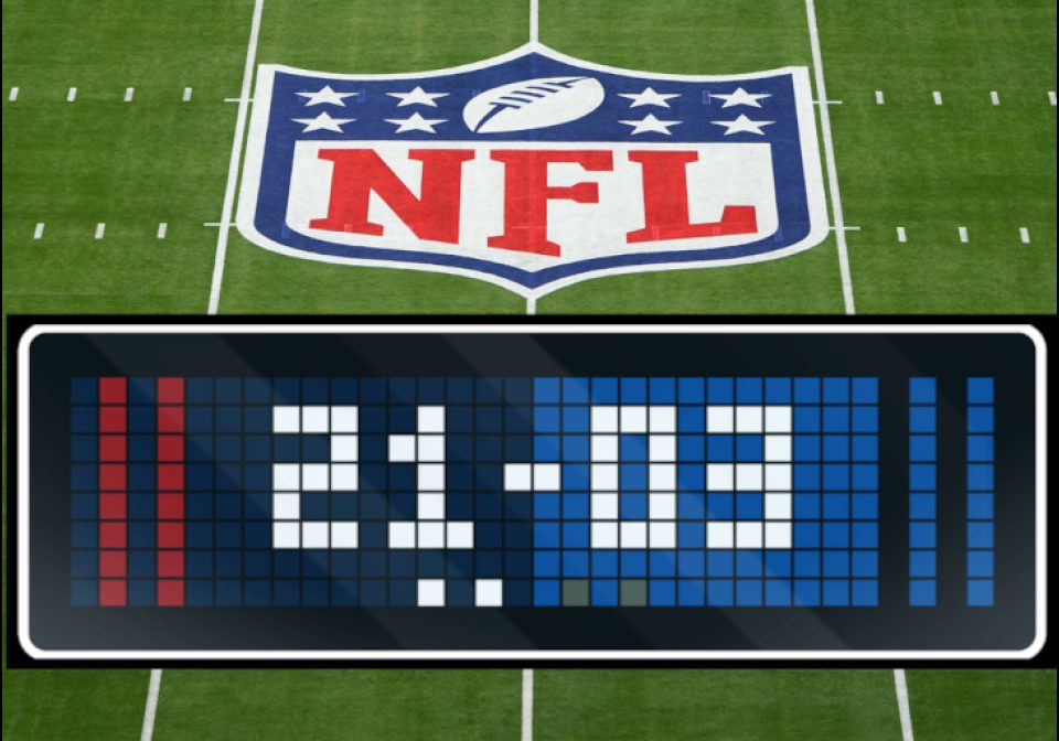 NFL Team Scoreboard shown on an AWTRIX display