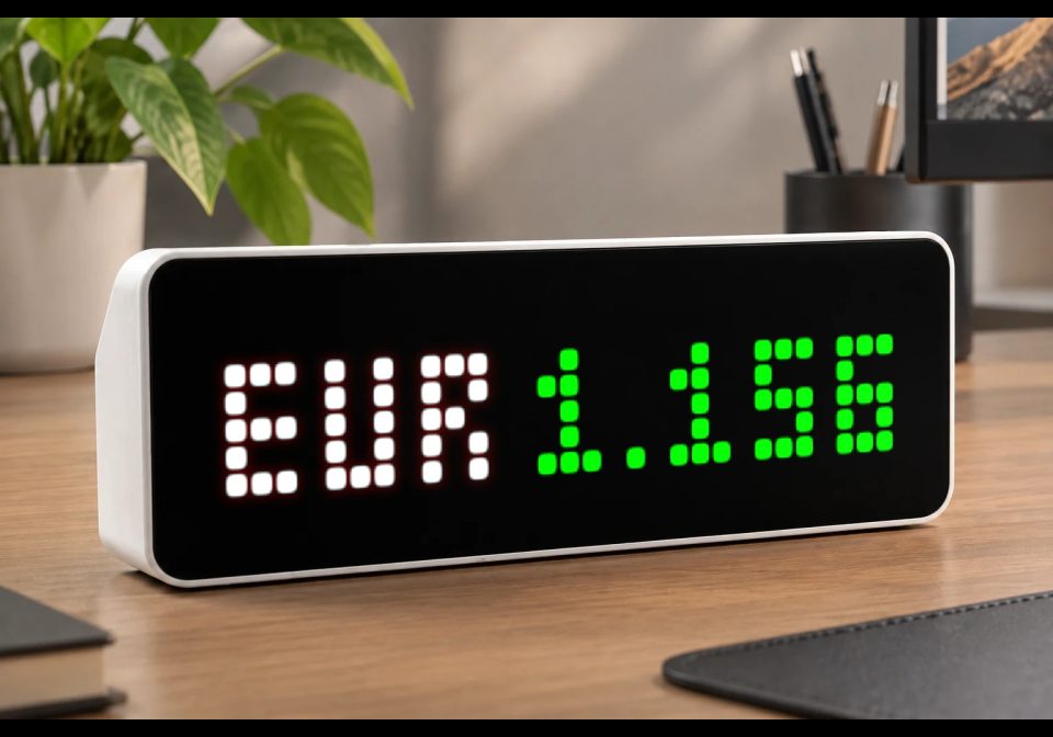 Currency Market shown on an AWTRIX display