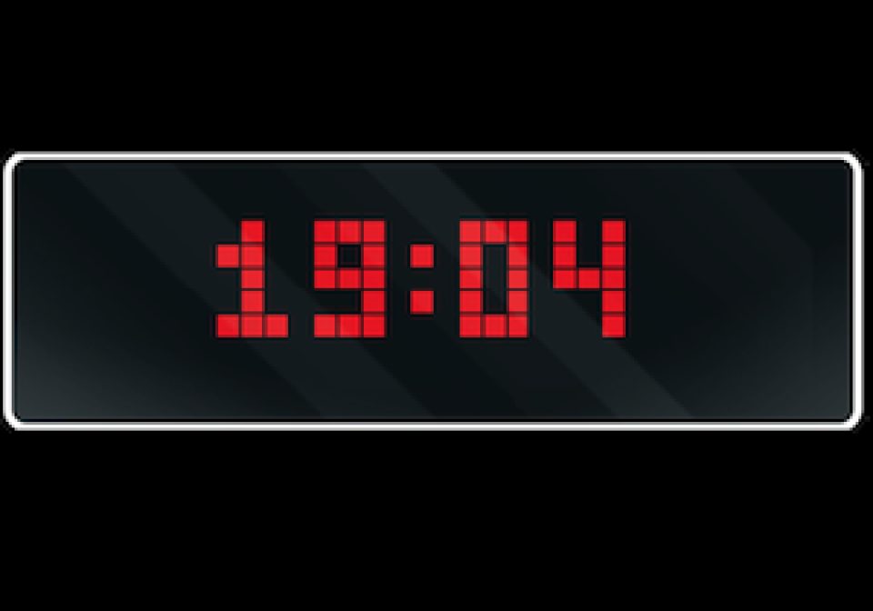 Night clock mode shown on an AWTRIX display