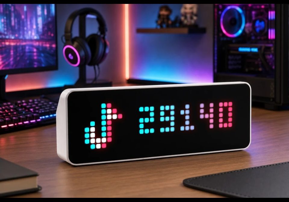 TikTok shown on an AWTRIX display