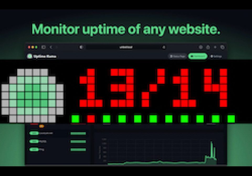 Uptime Kuma Status Monitor shown on an AWTRIX display